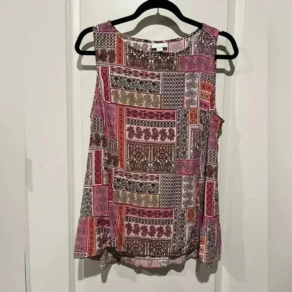 J. JILL MIXED PATTERN TOP SIZE LG - Picture 1 of 4